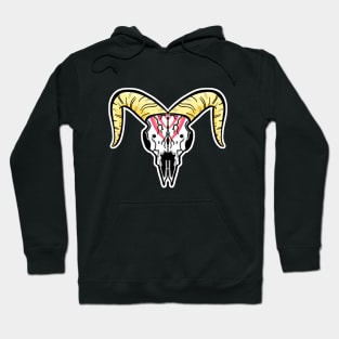 Animal Ram Skull Mascot Logo Illustration Cartoon Pink Hoodie